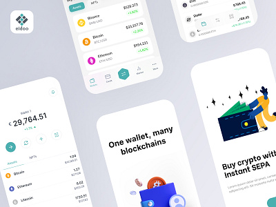 Eidoo Crypto Wallet UI Concept - 2 3d animation app branding design graphic design icon illustration logo motion graphics typography ui uidesign ux