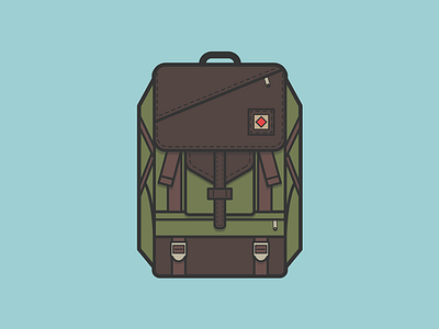 Back from camping backpack camping illustration vector