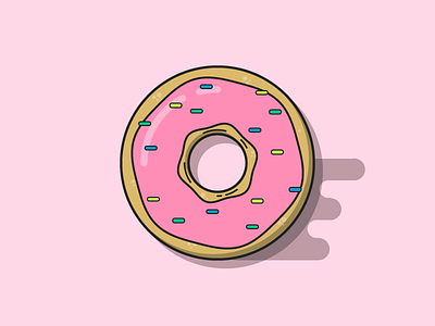 Donut Day breakfast donut illustration pink