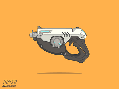 Tracer's Weapon gun illustration overwatch pistol tracer video games weapon