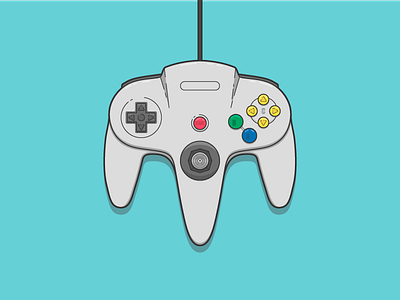 N64 64 controller illustration nintendo vector video games