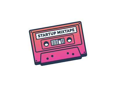 Startup Mixtape Logo cassette gradient logo mixtape tape