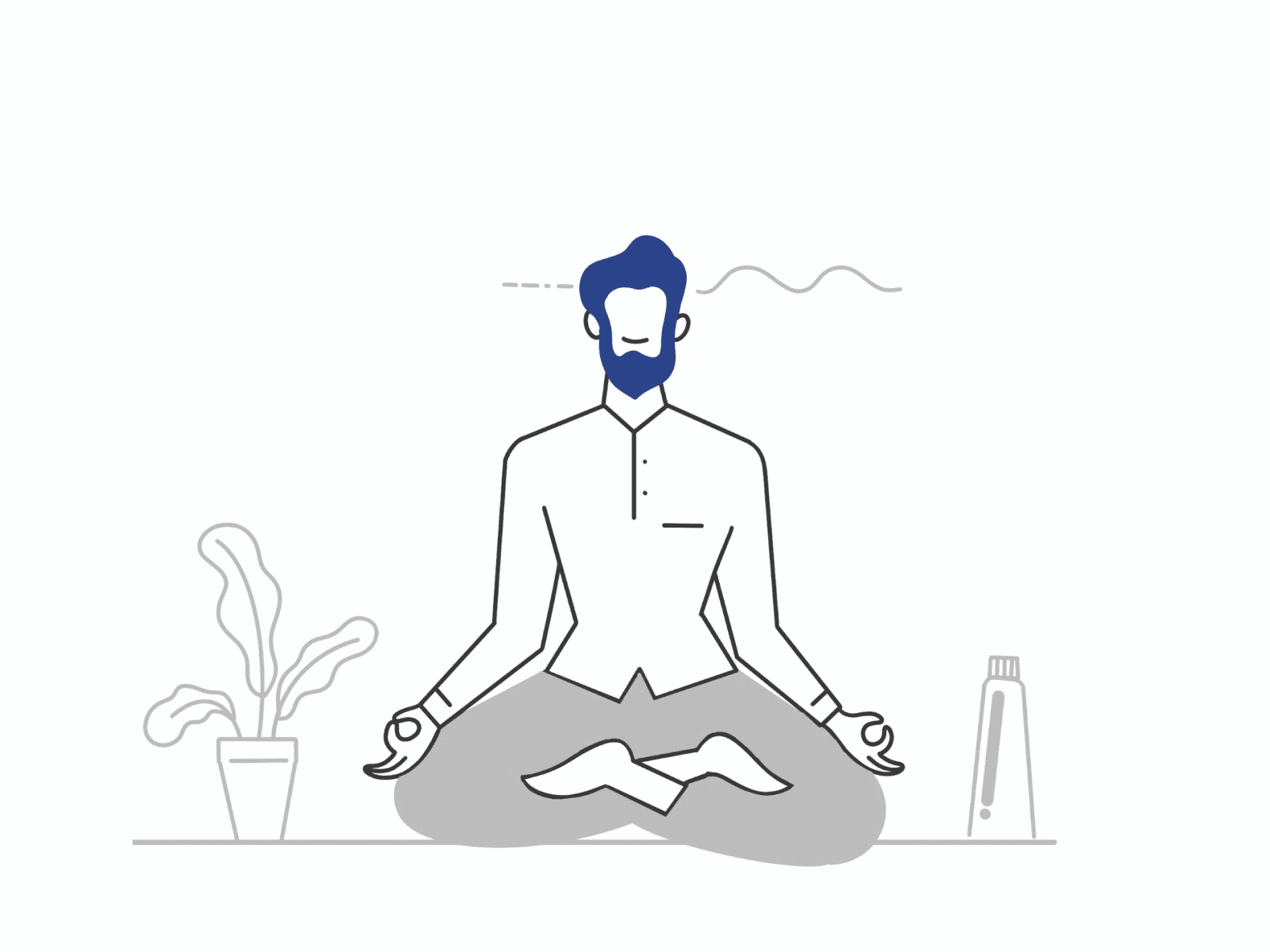 Meditation animation design illustration