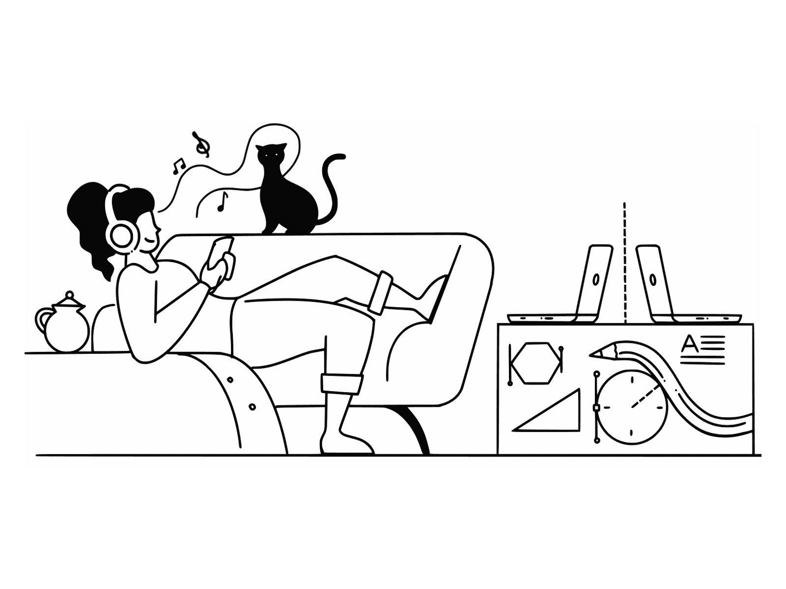 Relaxing... animation design illustration