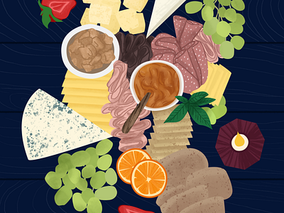 Charcuterie 1 2d art charcuterie food foodillustration fruit illustration illustration illustrator photoshop snacks