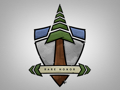 Rare Honor Logo Illustration v2 brand identity illustration logo nature sequoia tree