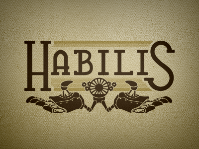 Habilis Logo v1 brand hands identity illustration logo steam steampunk type typeface