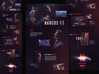 Narcos site asset creation creative design layout narcos netflix responsive design ui design webdesign