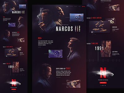 Narcos site asset creation creative design layout narcos netflix responsive design ui design webdesign