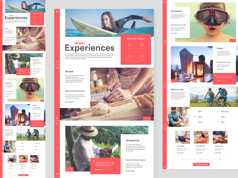 Airbnb Experiences site airbnb colour block creative design layout responsive design ui design web design