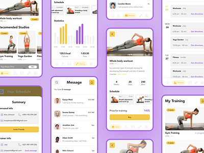 Fitness Application Design app design fitness app graphic iosapp mobile app schedule sports app uxui