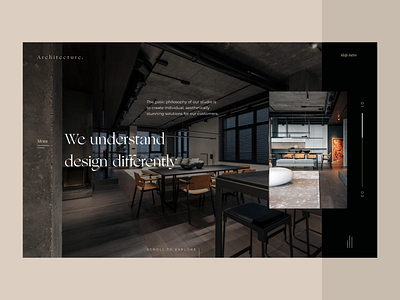 Interior Design Studio Website concept design interior layout typography ui ux uxui website