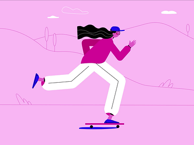 Skater Illustration aftereffects animation character concept design illustration ui vector