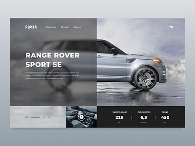 Range Rover Promo Website 3d 3d animation 3d art 3d modeling aftereffects animation automobile car cinema4d design layout motion motion design promo website typography ui ux uxui website