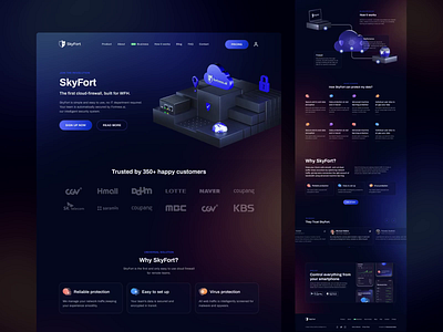 SkyFort Security Firewall 3d 3d animation 3d ilustration 3d modeling aftereffects animation branding cinema4d cloud corporate website design firewall illustration logo security ui ux uxui website