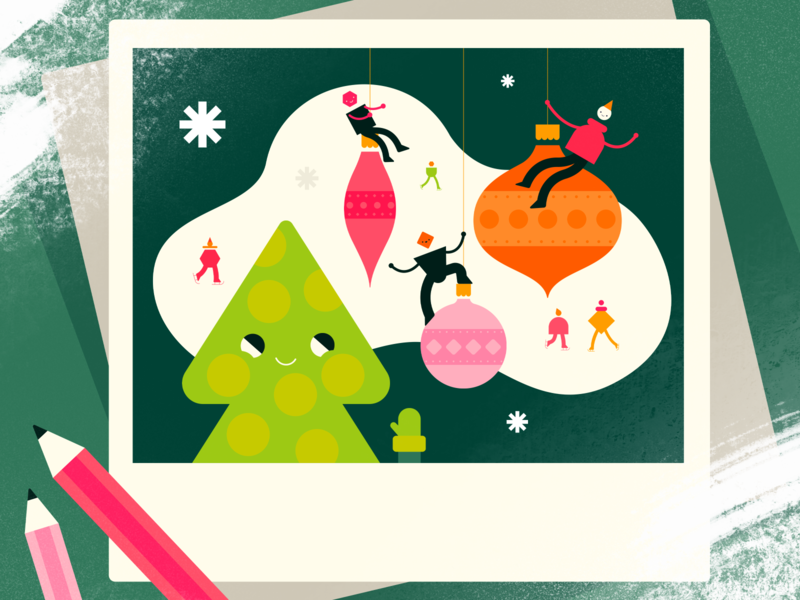 Christmas Illustration christmas christmas eve christmas tree christmas wreath festive graphic holidays illustration merry сhristmas new year santa winter x mas