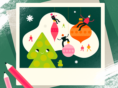 Christmas Illustration christmas christmas eve christmas tree christmas wreath festive graphic holidays illustration merry сhristmas new year santa winter x-mas
