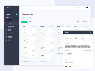 Trim - a Task Manager Tool dashboad design managment task manager ui ux uxui webapp website