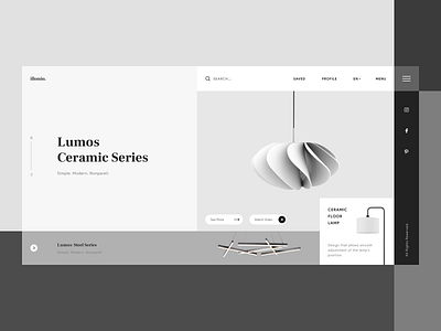 Luxury E-commerce Lighting Website concept design ecommerce homepage lighting product ui uxui website website design