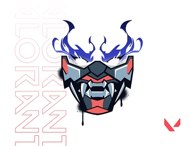 Valorant • Yoru Mask Spray icon illustration logo mask oni ui ui design valorant vector web design yoru