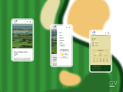 Goose Valley Golf Club • Website css golf golf estate html ui design weather web design website widget wordpress