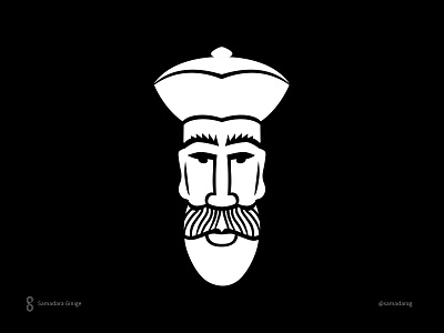 Face Logo beard eat face features food king lanka minimal restaurant simple srilanka