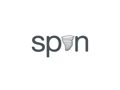 Spin graphic logo spin type typographic word mark