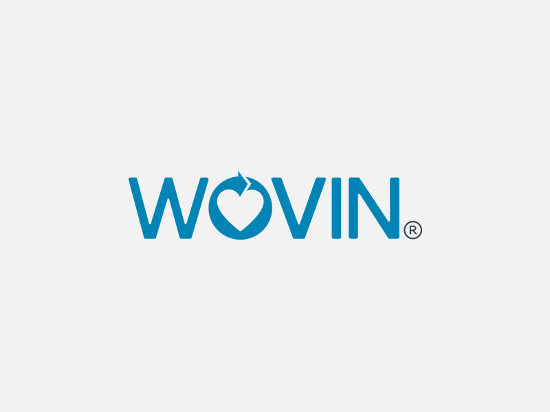 Wovin® clothes clothing recyle recycling textile donate charity simple minimal wordmark logo negative space
