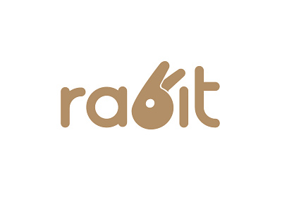 rabbit... clever letter mark minimal rabbit simple verbicon word wordmark