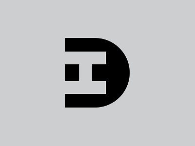 DI monogram di letters logo mark minima monogram negative simple space