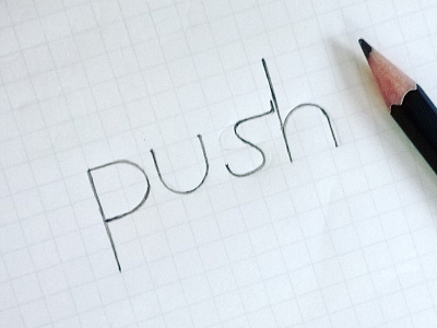Push action clever letter noun nounicon push simple sketch verb verbicon