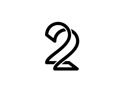22 monogram 22 art connected line logo monogram number simple