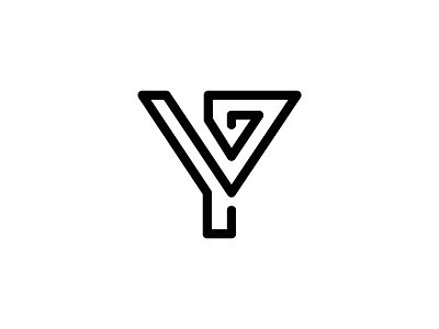 Y and P monogram art letter line mark monogram p simple y yp