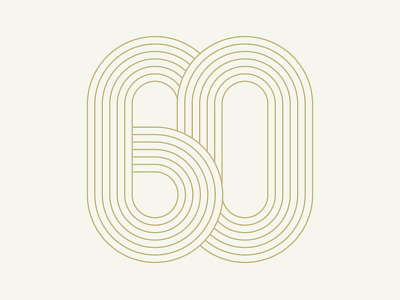 60 monogram 60 line lineart monogram number