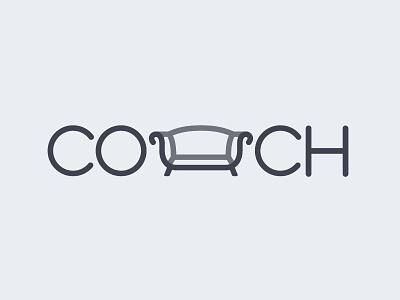 Couch wordmark couch letters logo nounicon simple word wordmark