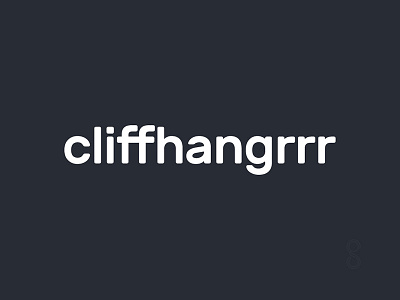 Cliffhangrrr cliffhanger logo noun simple type typography verbicon wordmark