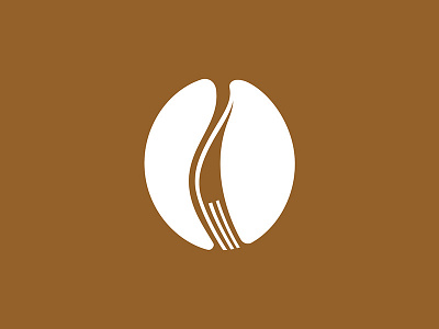 Logo mark for a Restaurant & Cafe bean cafe coffee fork mark minimal restaurant simple