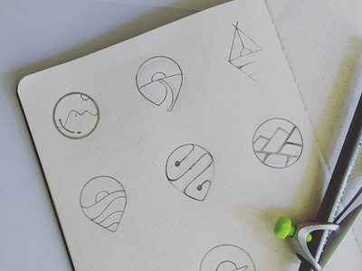 Sketches for a logo related to travel, journey and exploration concept experience explore journey logo minimal record simple sketch travel