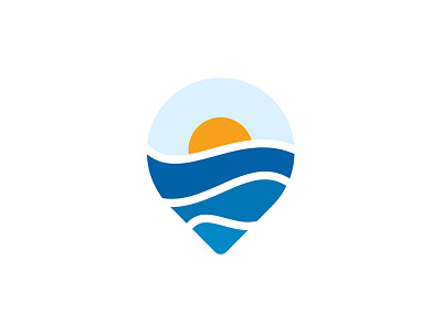 Sunset + Ocean/Waves + Pin blue ocean pin place simple sky sun sunset travel waves