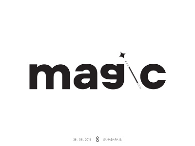Magic illusion letter magic verbicon wand word wordasimage wordmark