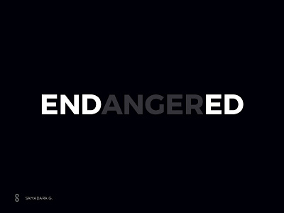 ENDED, not ENDANGERED animals endangered ended extinction graphics humans logo logodesign mark minimal simple species verbicon word