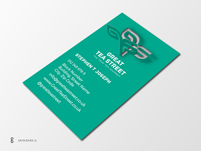 Tear Half-way Business Card Concept businesscard design logo minimal simple tea tealeaf tear