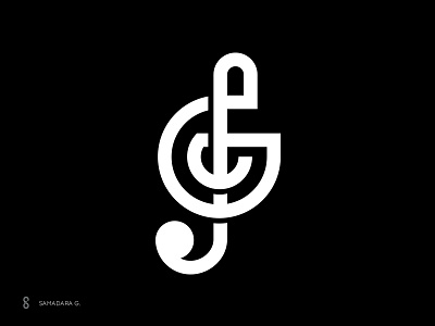 SG Monogram letter logo mark minimal monogram music note sg simple startup typography