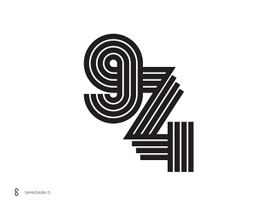 974 monogram creative letter line logo mark minimal monogram number simple typography