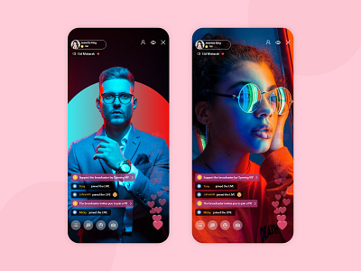 Live stream mobile app ui design adobe photoshop adobexd animated gif creative design figma illustraion landing page live stream logo design mobile app ui ux webdesign webpages