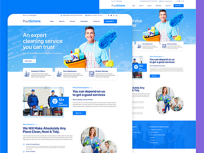 Cleaning Services Website Landing page Design 3d animation app branding design graphic design illustration logo logodesign motion graphics prototype ui uiux website