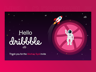 Hello Dribbblers first design first shot firstshot hello hello dribble hello world hellodribbble invitaion invitaiondesign invite invite design planet thank you ui uidesign uidesing uiux