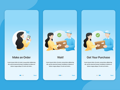 Order and Delivery animation application illustration landing page design ui ui ux website xd