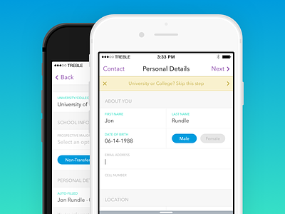 University Form App - iOS college design form ios iphone university