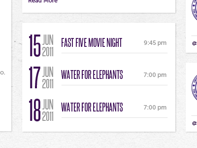 Events Widget